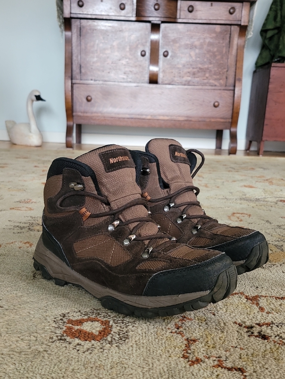 Northside Brown and Black Men's Trail Hiking Boots